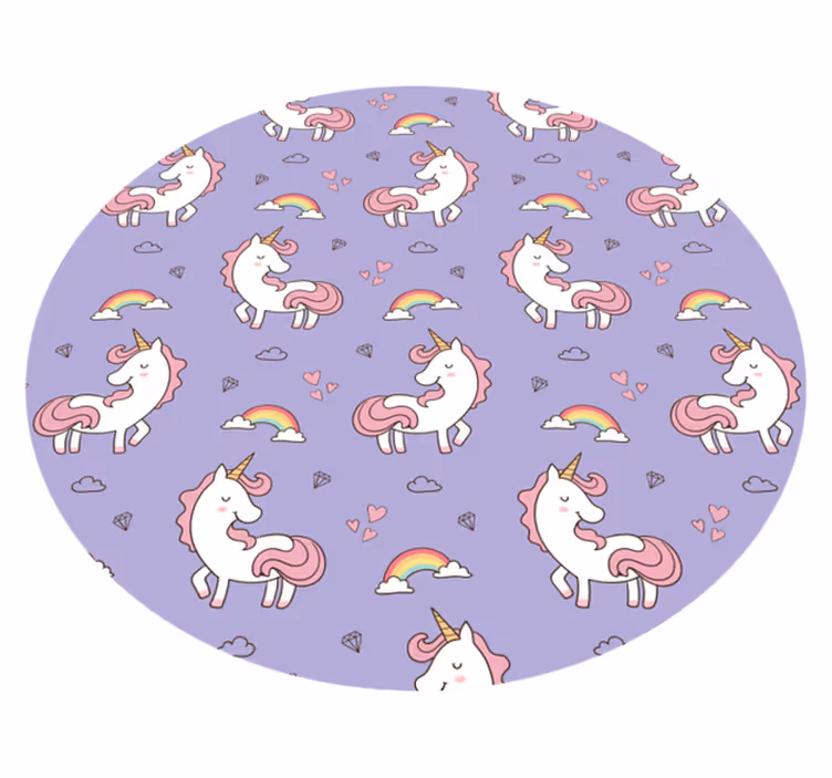 Yksisarvinen fantasiakuvio lastenhuone vinyylimatto - Tenstickers
