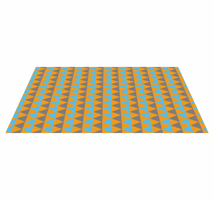 Oranssit, siniset ja harmaat kolmiot vinyylimatto geometrinen - Tenstickers