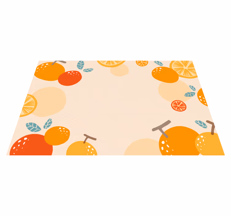 Appelsiini vinyylimatto keittiöön - Tenstickers