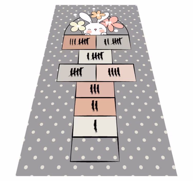 Hopscotch-peli Vauvan huoneen vinyylimatto - Tenstickers