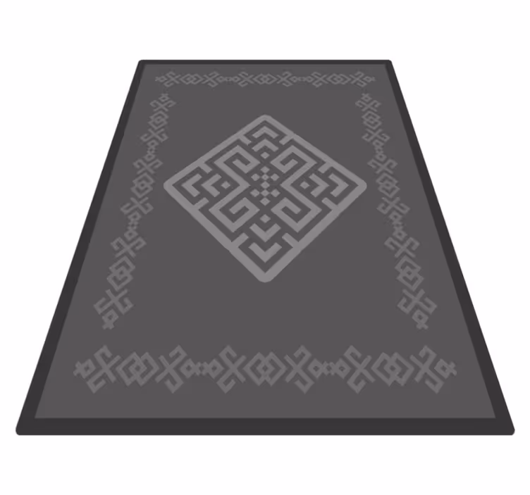 Monimutkainen geometrinen kuvio harmaa vinyylimatto - Tenstickers