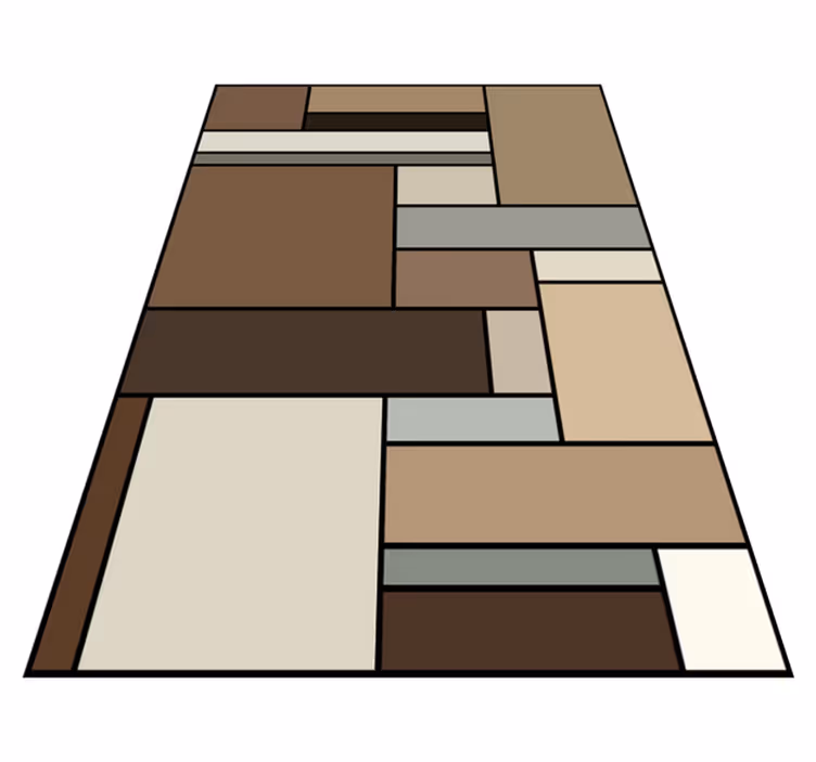 Ruskeat neliöt vinyylimatto geometrinen - Tenstickers