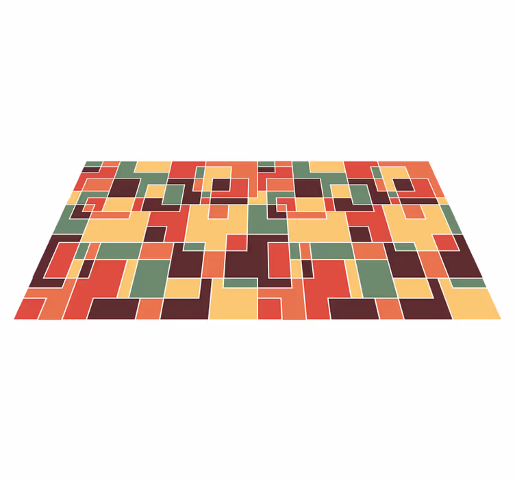 Värikäs abstrakti vinyylimatto geometrinen - Tenstickers