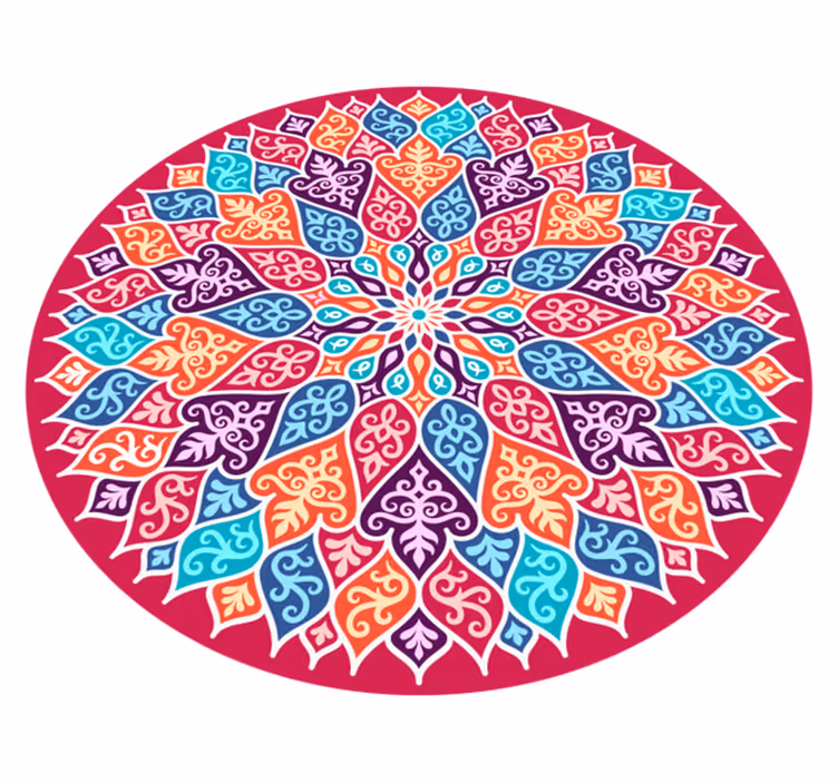 Monivärinen mandala vinyylimatto mandala - Tenstickers