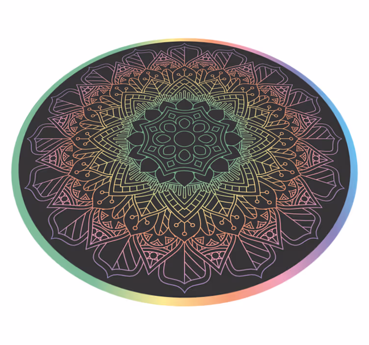 Sateenkaari mandala vinyylimatto mandala - Tenstickers
