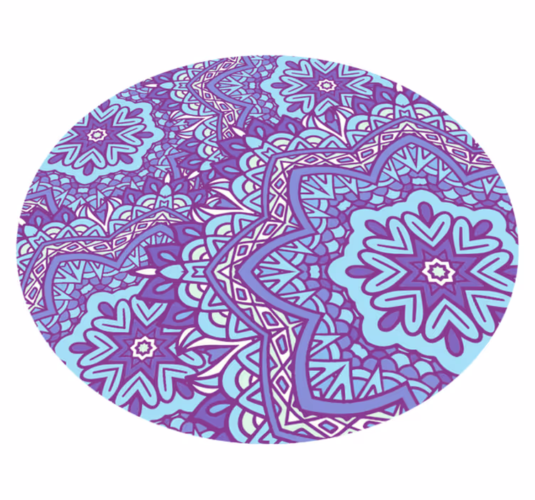 Eloisa violetti motiivi mandala vinyylimatto - Tenstickers