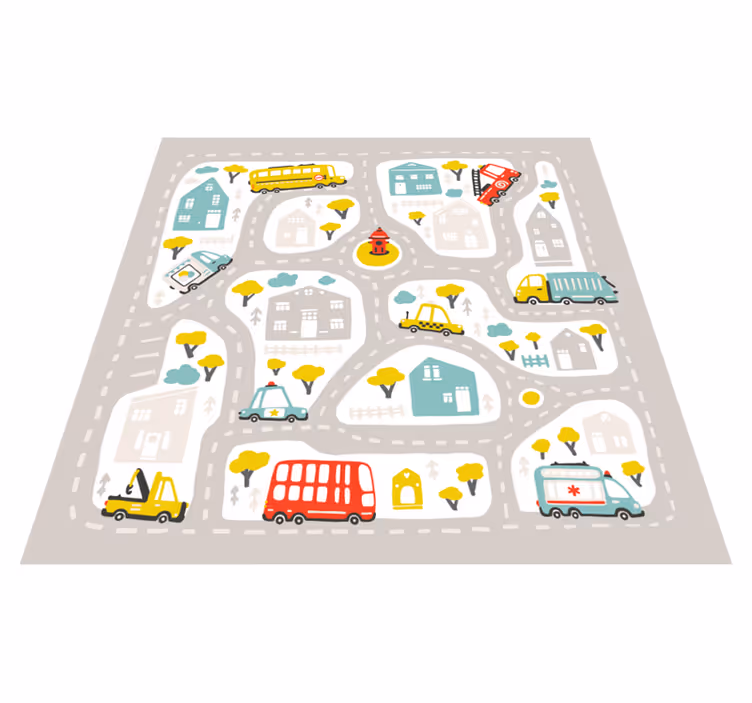 Urbaani leikkipiiri lastenhuone vinyylimatto - Tenstickers