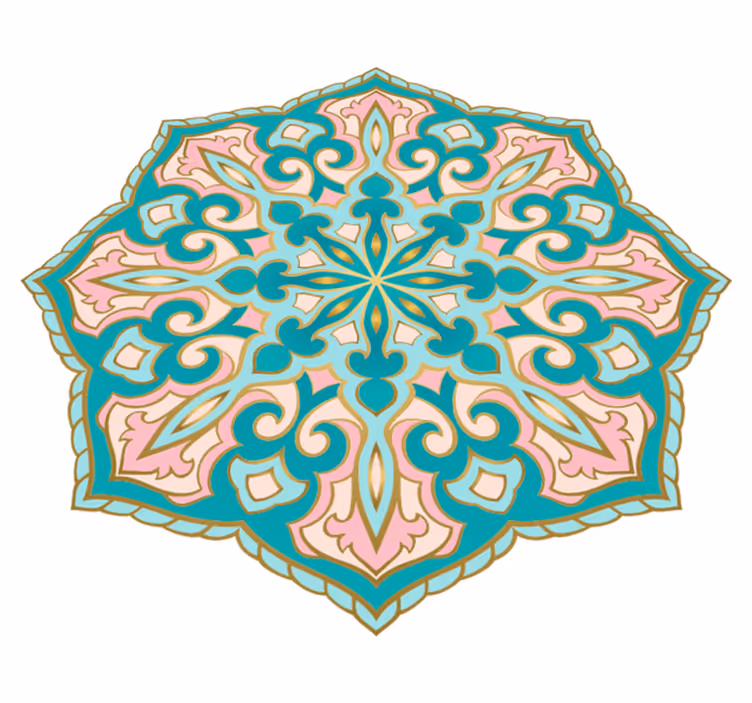 Mandala-vaikutteinen medaljonki vinyylimatto mosaiikki - Tenstickers