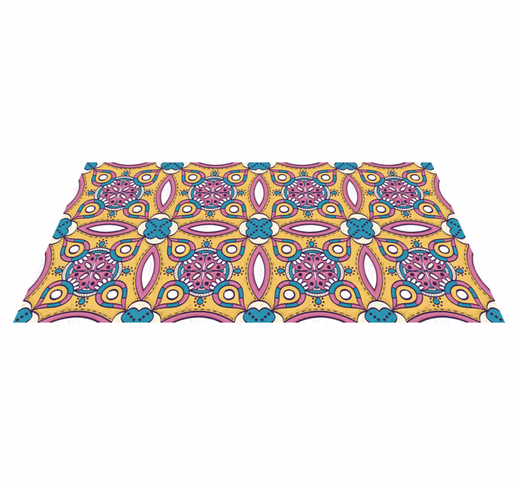 Retro vinyylimatto mandala - Tenstickers