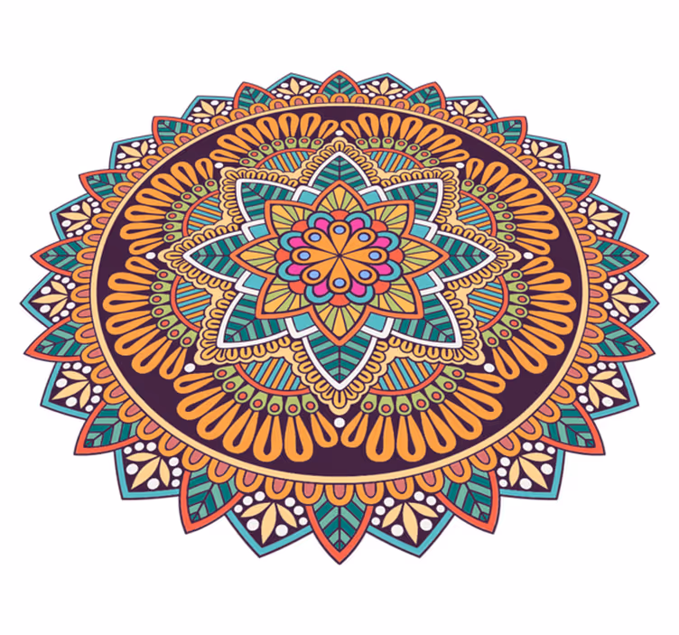 Värikäs mandala kukka vinyylimatto mandala - Tenstickers