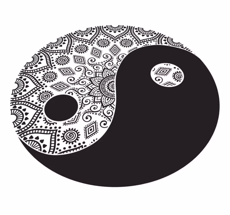Mandala yin yang vinyylimatto mandala - Tenstickers