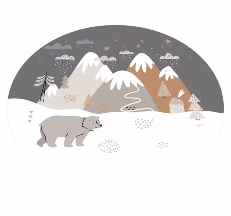 Jääkarhun leikkipaikka lastenhuone vinyylimatto - Tenstickers