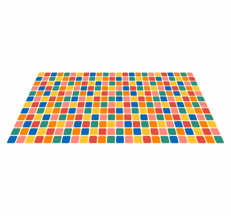 Värikkäitä mosaiikkineliöitä vinyylimatto geometrinen - Tenstickers