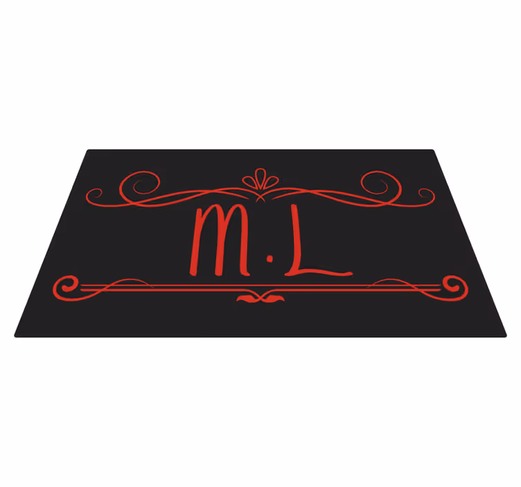 Monogrammi eleganssia nimi vinyylimatto - Tenstickers
