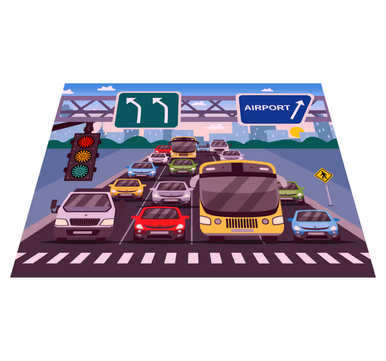 Liikenneauto Lisää vinyylimattoja lapsille - Tenstickers