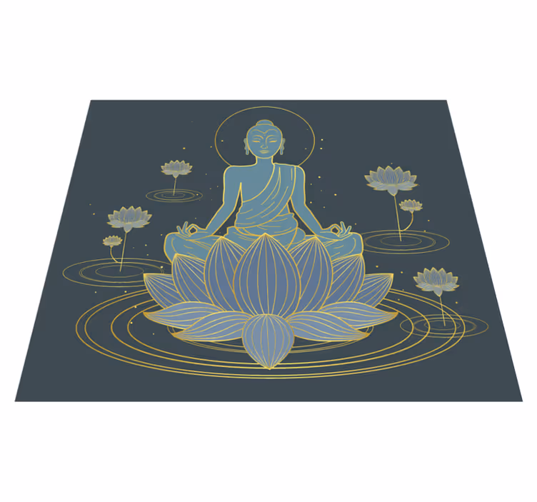 Lootus ja buddha kukka vinyylimatto - Tenstickers