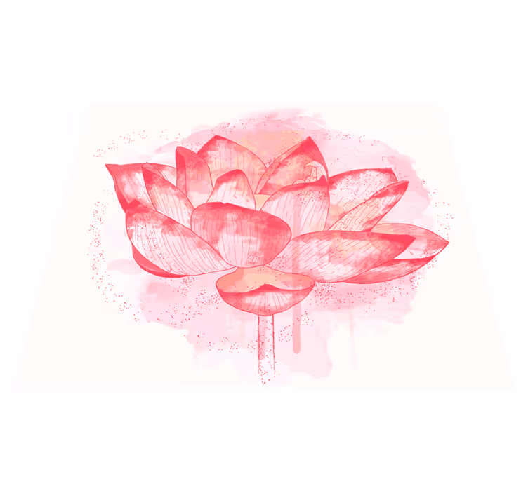 Akvarelli lotus kukka vinyylimatto - Tenstickers