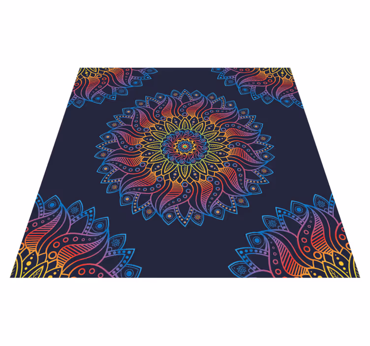 Mandala kirkkaanvärinen vinyylimatto mandala - Tenstickers