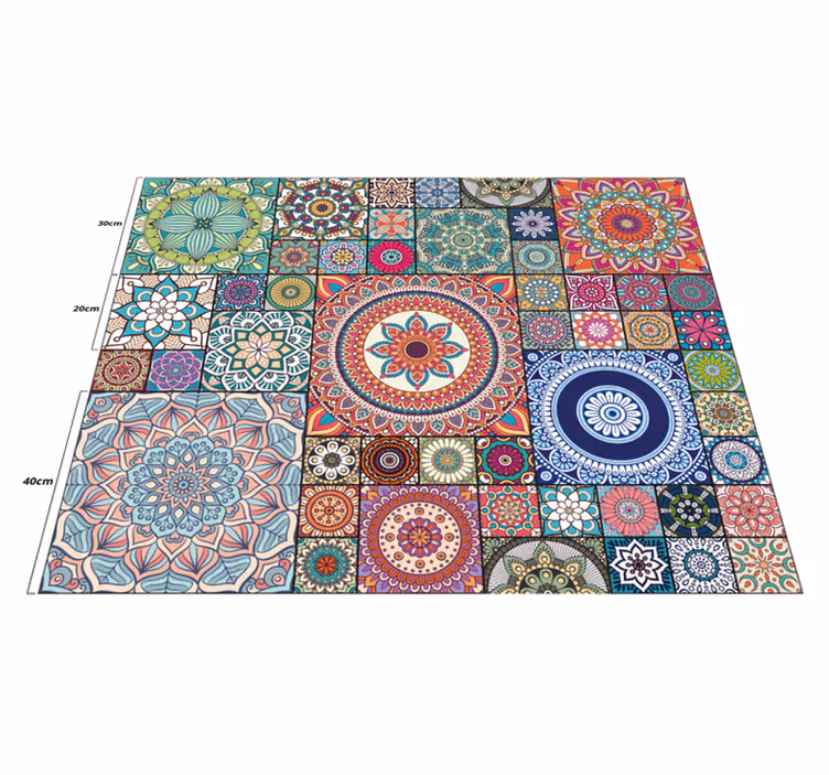 Mandala laatat vinyylimatto mandala - Tenstickers