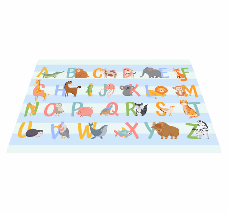 Aakkoseläinten paraati Lisää vinyylimatto lapsille - Tenstickers