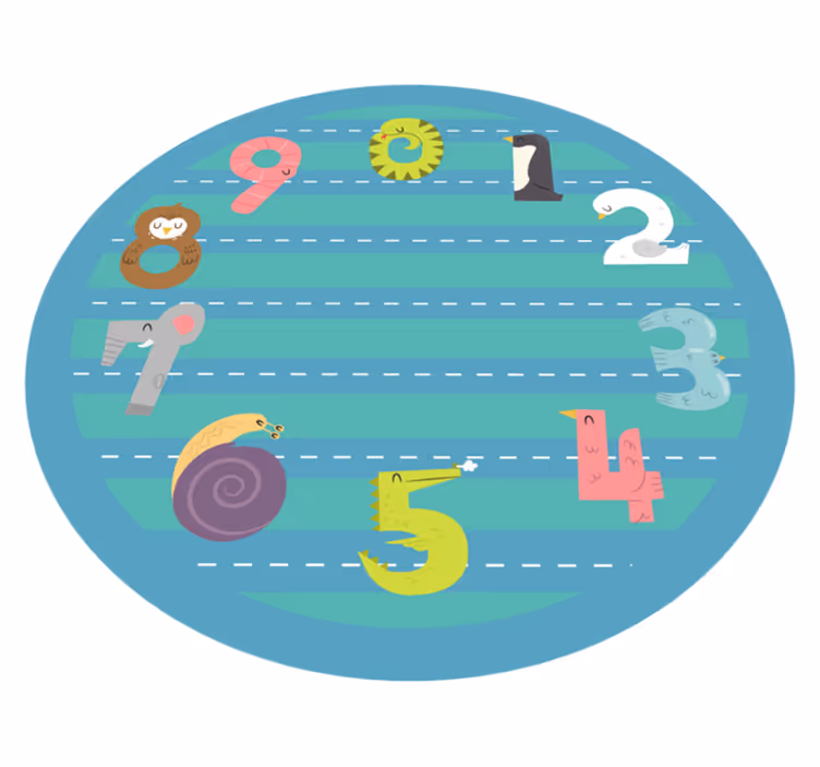 Eläinten numerot Lisää vinyylimattoja lapsille - Tenstickers