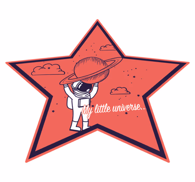 Astronautti tähtien tutkija lastenhuone vinyylimatto - Tenstickers