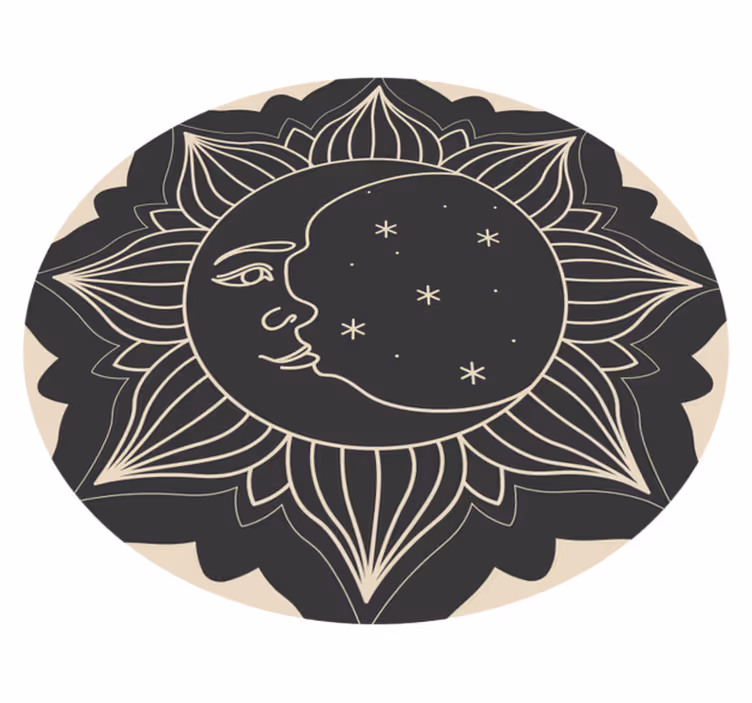 Aurinko ja kuu mandala vinyylimatto - Tenstickers