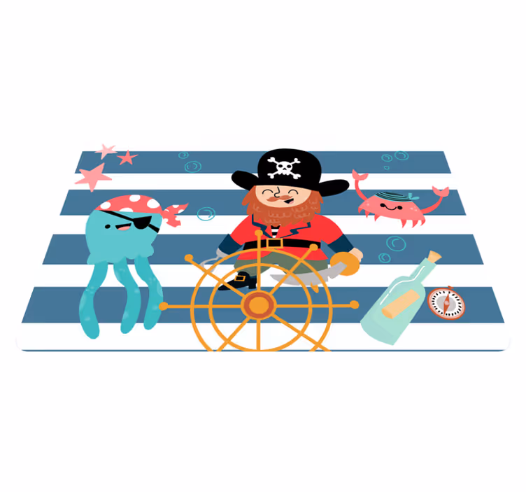 Merirosvo seikkailu lastenhuone vinyylimatto - Tenstickers