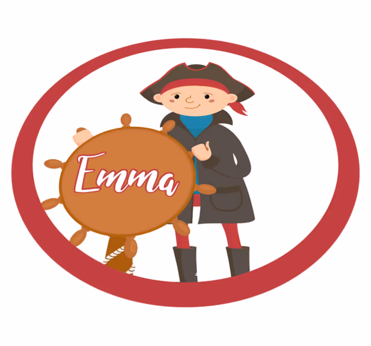 Merirosvo muokattavissa nimi vinyylimatto - Tenstickers