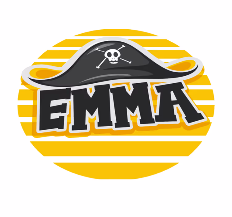 Merirosvo teemalla nimi vinyylimatto - Tenstickers