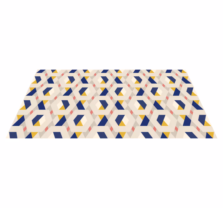 Kuusikulmainen geometrinen motiivi moderni vinyylimatto - Tenstickers