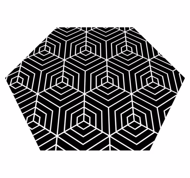 Kuusikulmainen labyrintti vinyylimatto geometrinen - Tenstickers