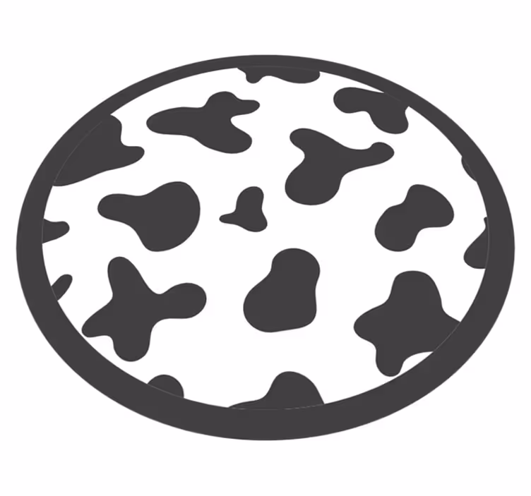 Lehmännahkainen pyöreä kuvio vinyylimatto eläinpainatus - Tenstickers