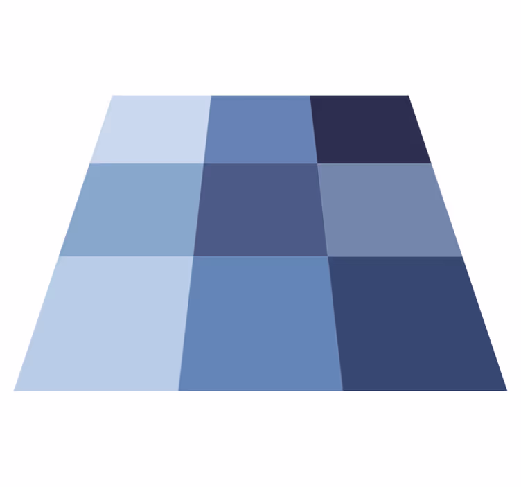 Sininen ruudullinen kuvio vinyylimatto geometrinen - Tenstickers