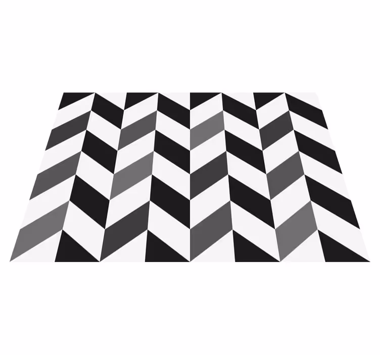 Chevronin kontrasti vinyylimatto geometrinen - Tenstickers