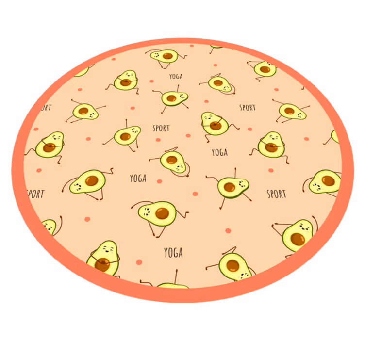 Avokado-aktiviteettileikki lastenhuone vinyylimatto - Tenstickers