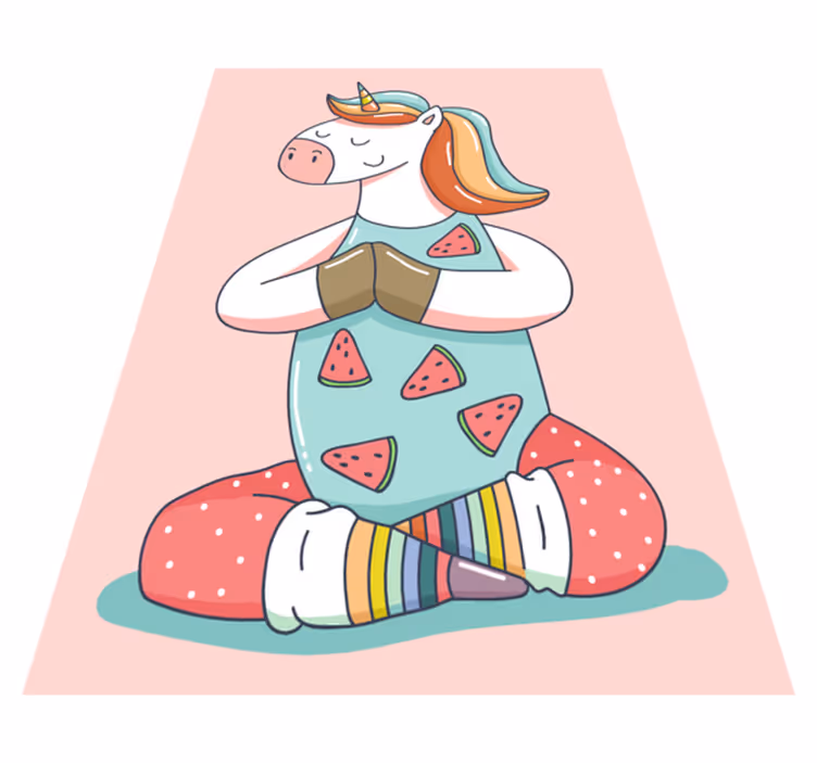 Meditoiva yksisarvinen Lisää vinyylimatto lapsille - Tenstickers