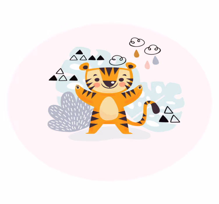 Iloinen tiikeri Vauvan huoneen vinyylimatto - Tenstickers