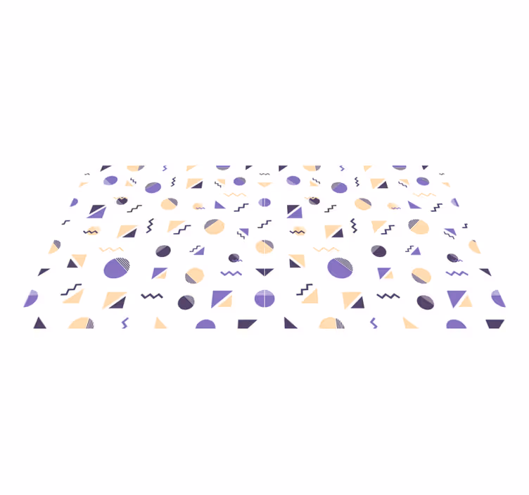 Värilliset geometriset muodot vinyylimatto geometrinen - Tenstickers
