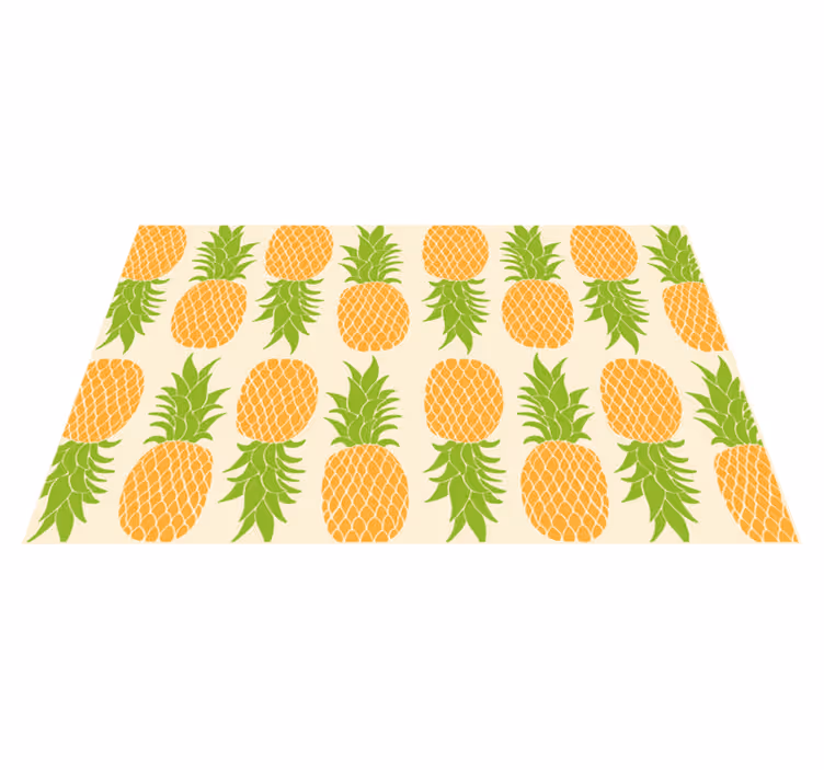 Ananas-kuvio vinyylimatto keittiöön - Tenstickers