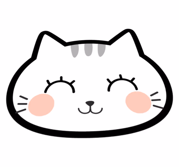 Onnellinen kissa kasvot Muut vinyylimatot - Tenstickers
