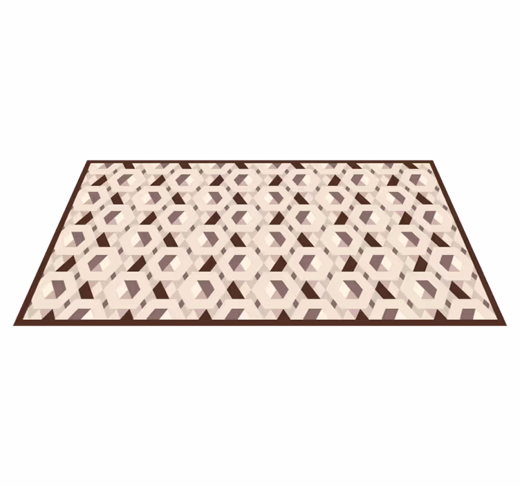 Beige kuusikulmiokuvio olohuoneen vinyylimatto - Tenstickers