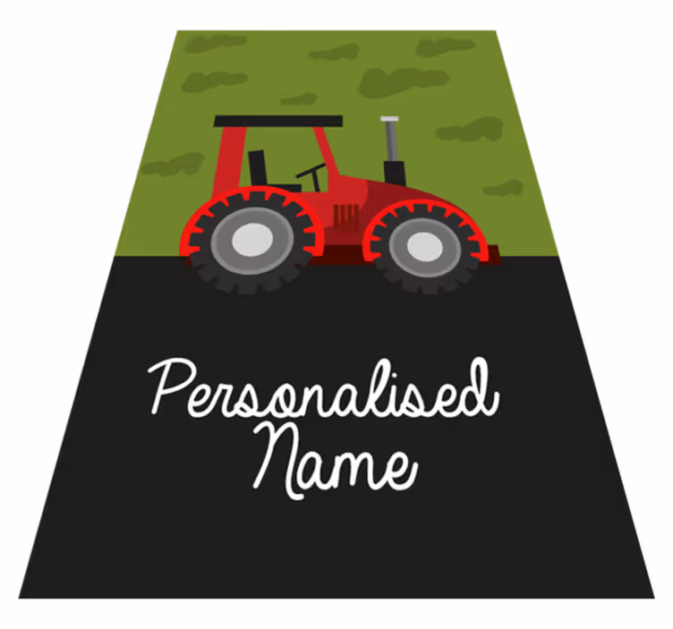 Vihreä ja musta traktori nimi vinyylimatto - Tenstickers