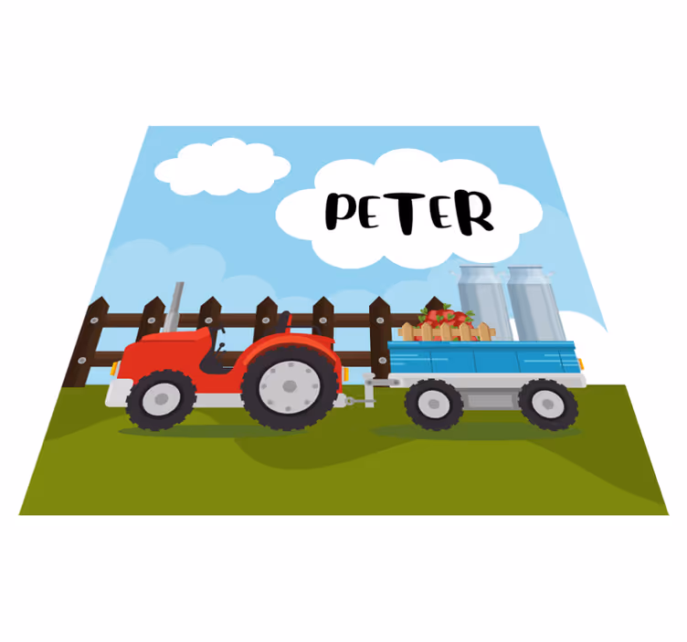 Mukautettava maatila nimi vinyylimatto - Tenstickers