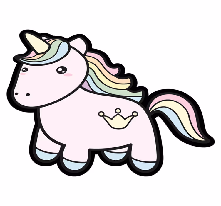 Anime sarjakuva yksisarvinen eläin vinyylimatto - Tenstickers