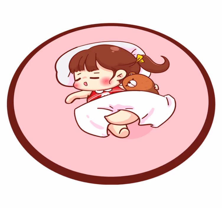 Nukkuva anime-tyttö Lisää vinyylimattoja lapsille - Tenstickers