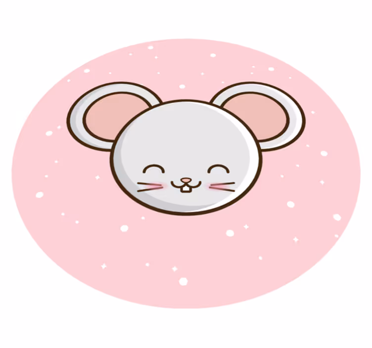 Söpö anime-hiiri eläin vinyylimatto - Tenstickers