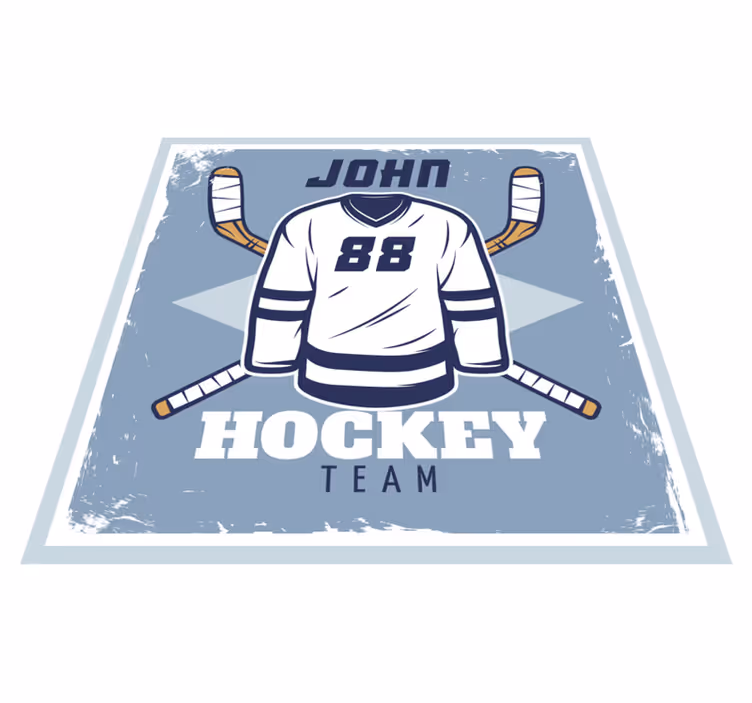 Pukuhuoneen jääkiekko nimi vinyylimatto - Tenstickers
