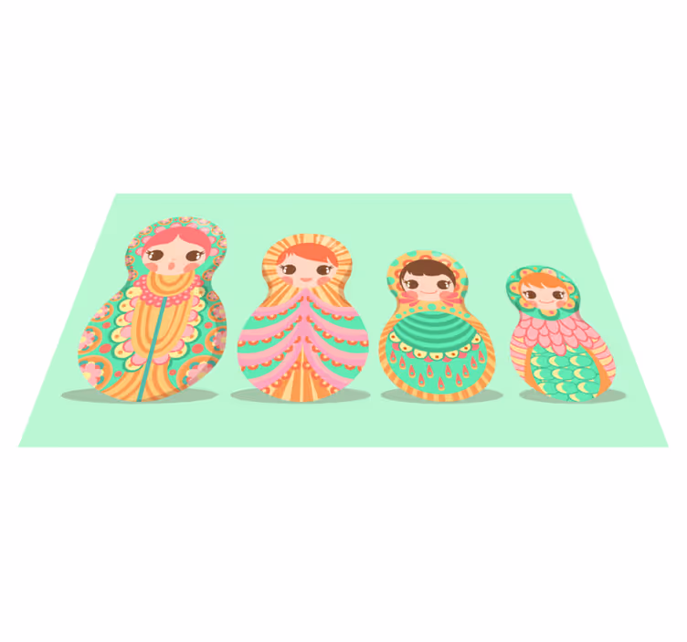 Matryoshka-kuvioita Lisää vinyylimatto lapsille - Tenstickers