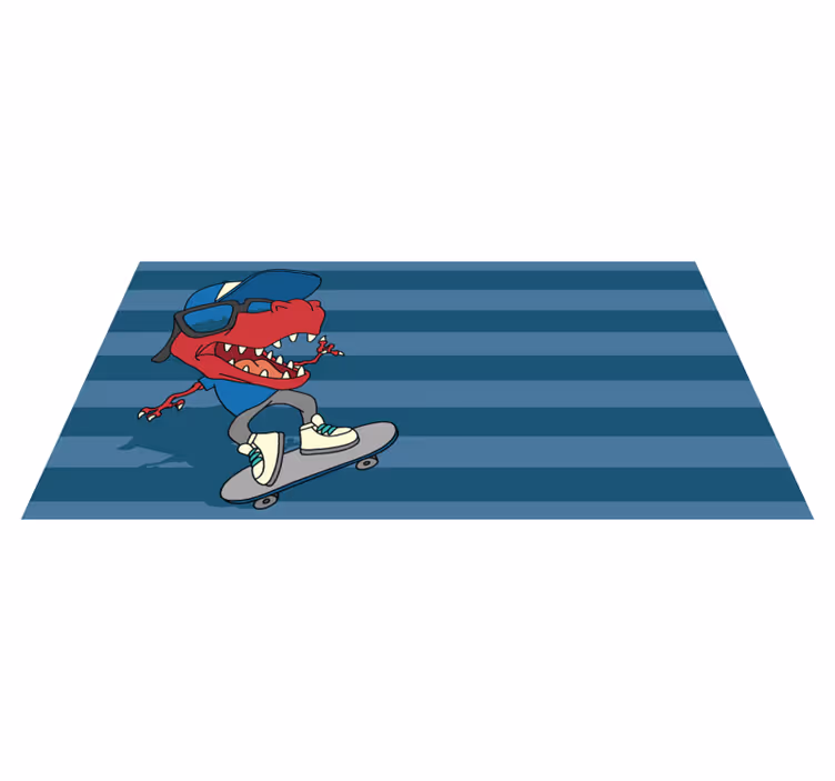 Dinosaurus rullalaudalla eläin vinyylimatto - Tenstickers